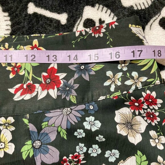 REITMANS Black and multicolour floral print a-line skirt ~ Vintage Y2K LARGE XL - Picture 6 of 9
